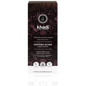 khadi DARK BROWN Plantaardige haarkleur, dompelt je haar in een diep glinsterende chocolade tot zwartbruin, 100% plantaardig, natuurlijk & veganistisch, gecertificeerde natuurlijke cosmetica, 100g