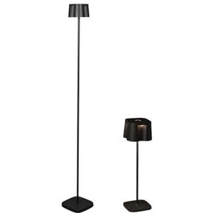 SET: kleine batterij staande lamp & tafellamp voor buiten draadloos in zwart