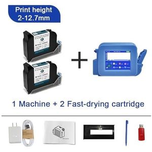 voor Datum Barcode Batchnummer Logo QR-code PC13plus 12,7 mm miniprinter Draagbare printer QR-balk Batchcode Datumnummer Logo Vervaldatum Handheld inkjetprinter Label(With 2 ink-12.7mm)