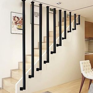 Leuningen voor binnentrappen, smeedijzeren trap Leuning Plafondgemonteerde leuning Leuning L-vormige trapgreep Zwart Antislip Industriële veiligheidshandgreep (Size : 130cm)