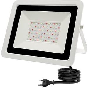 LED-schijnwerper voor buiten LED RGB Schijnwerper 50 W 100 W APP Smart Schijnwerper Buitenverlichting IP68 Waterdichte LED RGB Spotlight Reflector(White shell,50W)