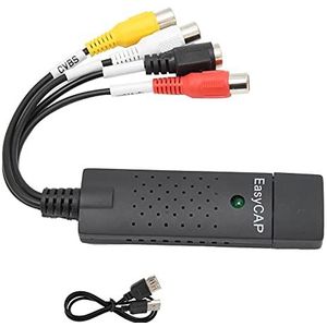 Capture Card USB2.0 4-kanaals DVD VHS Stereo Audio Video Acquisitie Adapter voor Windows, USB2.0 Capture Card Ondersteunt Hot Swap
