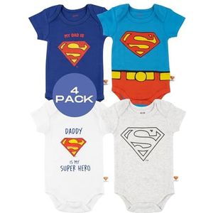 DC Comics Superman Babyrompertje Baby Onesie Jongen Rompers Cadeau Multipack Voor Kinderen Gift 4 Pack 62-68 Superman