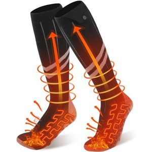 Ferdiiz, verwarmde sokken, 2 stuks, 5V/9000mAh accu, max. 18H, wol, voetwarmer, elektrisch, oplaadbaar, 2 verwarmingsdraad, verwarmde sokken, 3 warmtestanden voor hele voetzool