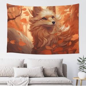 cfpolar Gepersonaliseerd wandtapijt, aangepast wandtapijt voeg je tekst/foto's toe opknoping wandtapijt achtergrond banners voor slaapkamer woonkamer muur decor 60 * 40 inch, watercolro esdoorn dier