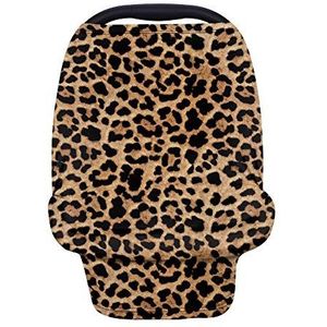 TOADDMOS Bruine Luipaard Animal Print Carseat Covers voor baby's,Stretchy Baby Car Seat Cover Multi Gebruik Nursing Borstvoeding Covers,Winkelwagen/Hoge stoel/Wandelwagen Covers,Autostoel luifels