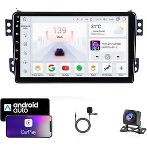 9 Inch Autoradio Compatibel voor SUZUKI Splash Ritz OPEL Agila 2008-2014 met GPS Navigatie CarPlay Android Auto Acht-Core 4G Bluetooth WiFi MirrorLink Stuurwiel Afstandsbediening(T3 8 Core 4G+Wifi 2G+