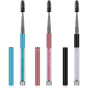 Mascara 3 STKS Wenkbrauw Wimper Applicators Wenkbrauw Wenkbrauw Wimpers Wenkbrauw Draagbare Cosmetica met Cap voor Reizen Zwart
