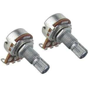 2 Stks Mini Lange As Potentiometer A500K Audio Potentiometer Voor Gitaar Onderdelen Gitaar Onderdelen Accessoires