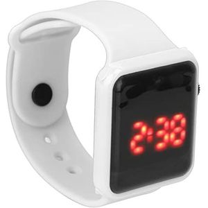 Digitaal Horloge voor Kinderen, Waterdichte Siliconen Horlogeband Krasbestendig LED-scherm Quadrate Vorm Backlight Design Digitaal Horloge voor Studenten(Wit)