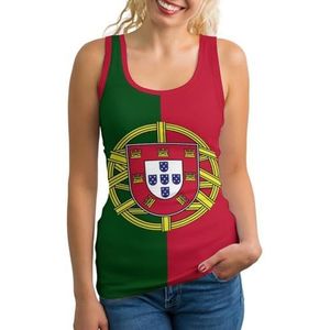 Portugal vlag dames tank top mouwloos T-shirt pullover vest atletische basic shirts zomer bedrukt
