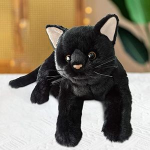 Tools Zwarte kat pluche speelgoed | pluche kat knuffeldier | Kattenknuffel | Leuke kat pluche speelgoed realistisch kattenspeelgoed knuffelbaar | Kattenspeelgoed voor kinderen verjaardagen