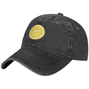 351 Honkbalhoeden, uniseks, 55-59 cm, citroen zonneklep hoed print honkbalhoed verstelbare denim hoed, voor strand, camping, vissen, Honkbalhoed 1700, M