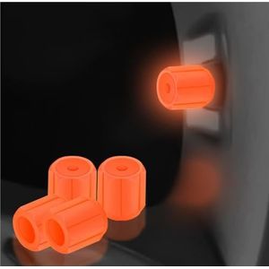Waterdichte Lichtgevende Ventieldoppen For Autobanden, Lichtgevende Ventieldoppen For Banden, Universele Pasvorm, Ventieldoppen For Auto's, Vrachtwagens, SUV's, Motorfietsen(Orange,8pcs)