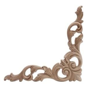 De Europese houten kast Ingebouwde kasten hout applique sticker ongeverfd antieke retro lange bloem houten hoekmeubelkast(1PCS,20 * 20cm)