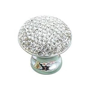 ORAMAI Glanzende kristallen bol enkel gat handvat moderne kast lade kast deurknop kristal handvat diamanten handvat (Color : White)
