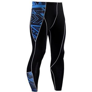 Mens Sport Compressie Panty Workout Training Leggings Running Gym Thermische Base Layer Bottom, Blauw 1, 3XL