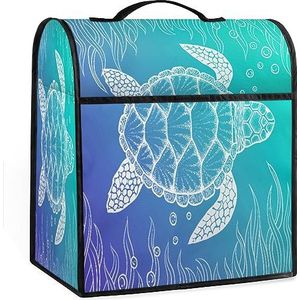 Blauwe Oceaan Zeeschildpad Zeewier Koffiezetapparaat Stofkap, Waterdichte Stand Mixer Cover, Thuis Kleine Apparaat Guard Aid Assecories Protector voor Keukenapparatuur 17 inch