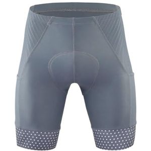 AMEEDA Fietsshorts Heren Heren Fietsshorts 5D Gel Gewatteerde Blauw & Groen Fiets Rijbroek met Zijzakken Schokbestendige MTB Bike Shorts Panty, Kem-ss-grijs, XS