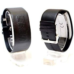 binair horloge herenhorloge zwart binair horloge heren kunstleer armband horloge digitaal binair display siliconen armband, Black