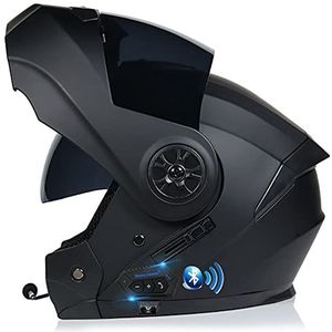 Opklapbare Bluetooth Motorhelm Modulaire Motorhelm Integraalhelm met Dubbel Vizier DOT/ECE Goedgekeurd met Microfoon voor Automatisch Beantwoorden Geïntegreerde Helm