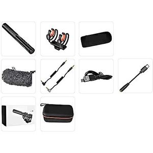 Geluidskaartkit, Shotgun-microfoon, CVM-VM20 professionele supercardioïde microfoon met schokbevestiging, cameramicrofoon for video-opname(With USB-C)