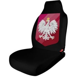 Wapen van Polen Gedrukt Autostoelhoezen Universele Fit Auto Voorstoel Protector Auto Interieur Accessoires