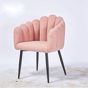 Bador Decoration Stoel lamsvacht design roze woonkamer roze stoel gestoffeerde stoel eetkamerstoel