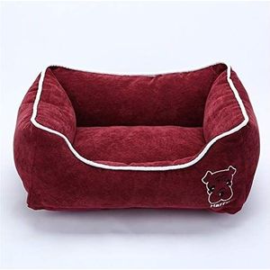 Zhexundian Pet Bed for Small Medium Large Dog Crate Pad, vochtig Bottom For All Seasons, Puppy Dog House, Deluxe Soft Bedding (Color : Red, Size : L 60X45X18CM)