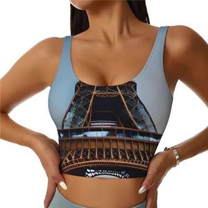 Parijs Eiffeltoren Print Comfortabel Vrouwen Sport Vest Yoga Workout Vest voor Vrouwen Lichtgewicht Zomer, Zwart, S