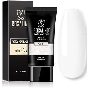 ROSALIND Wit Poly Nail Gel, Opaal Kleur 60ml Builder Extension Gel, Gebruik Met UV LED Lamp, Opal Color UV Nagellak, 1 Stuk