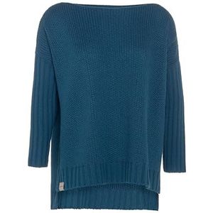 Knit Factory - Kylie - Gebreide Damestrui - Petrol - Lange Mouw