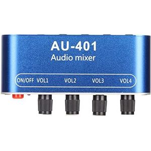 Mini Stereo Mixer, 4-kanaals Line Mixer Ultra Low Noise 3.5mm Sound Selector Versterker voor PC Laptop Hoofdtelefoon