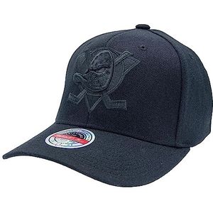 Mitchell & Ness NHL BLK/BLK Logo Snapback, zwart, Zwart, Anaheim Ducks, Eén maat