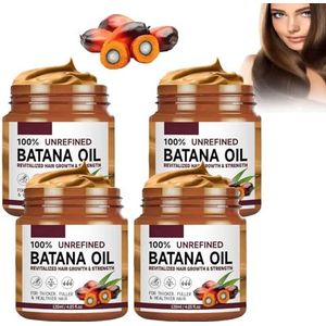 Biologische Batana-olie voor Haargroei - Ongeraffineerd uit Honduras voor Gezonder, Dikker en Voller Haar - 4 Stuks