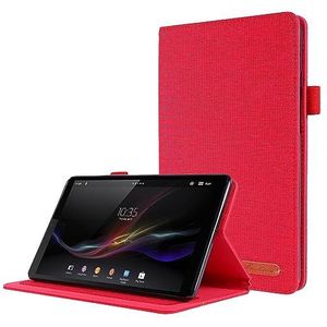 Tabletzakken hoesje Compatibel met Lenovo Tab M8 (4e generatie) TB-300FU/TB-300XU, Flip Fold Stand Case Beschermende stof Print Cover met kaartsleuven Tablet Pc Zaak (Color : Rosso)