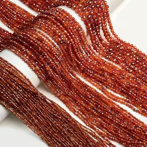 2/3/4/6mm Roze Kristal Kralen Facet Ronde Steen Natuurlijke Rozenkwarts Losse Kralen voor Sieraden Maken DIY Armband Oorbellen 15 ""-Oranje Zirkon-4mm
