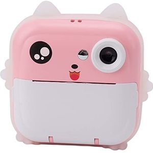 Digitale Printcamera voor Kinderen, Digitale Printcamera voor Kinderen USB-opladen met 3 Rollen Printpapier voor Thuis (PINK)
