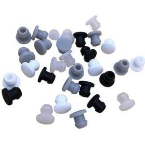 Siliconenrubberen gatplug, Holle T-vormige plug, siliconen rubberen eindkap, gatafdichtingsdeksel, ronde buis, 2,5-30 mm, 10-100 stuks(Transparent,20PCS A size 18mm)