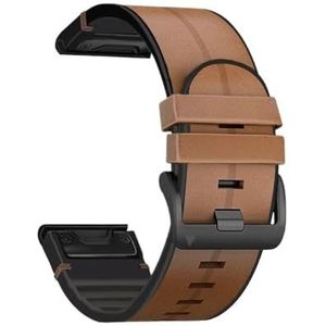 22 26 MM Quick Release lederen band geschikt for Garmin Fenix ​​7x 7 6 Pro 6x Smart horlogeband armband geschikt for Fenix ​​5 5x plus 3 3HR Correa (Color : Brown, Size : Forerunner 935 945)