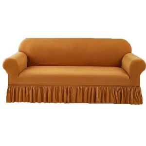 Dikke Fluwelen Bankhoezen, Elastische Bankhoezen Voor Woonkamer, Universele Rekbare Armsteun Sofahoes, Krasbestendig Meubelhoes Voor Bank(Camel,3 Seater)