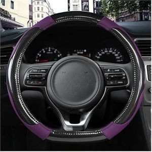 Antislip Stuurhoes O Vorm D Vorm 38Cm Auto Stuurhoes Auto Accessoires Voor Kia Voor Ceed Voor Sorento Voor Cerato K2 K3 K4 K5 KX3 Stuurwielbeschermer (Color : Purple D Shape)