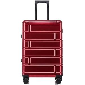 Trolley Case Koffer Reiskoffer Hardshell Handbagage Met Stille Vliegtuigspinnerwielen Koffer Bagage Lichtgewicht (Color : Rot, Size : 24inch)