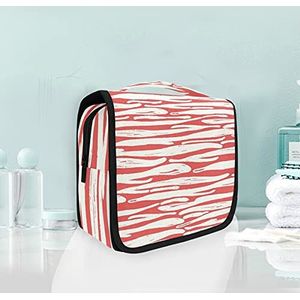 Rode lijn schilderij abstracte kunst opknoping opvouwbare toilettas make-up reisorganisator tassen tas voor vrouwen meisjes badkamer