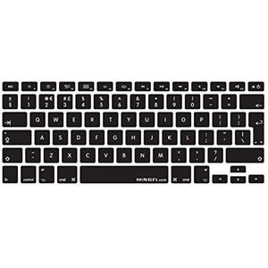 MiNGFi Siliconen Toetsenbordbeschermer Engels QWERTY voor MacBook Pro 13"" A1278 A1425 A1502 Air 13"" A1369 A1466 Pro 15"" A1398 A1286 Pro 17"" A1297 (2008–2017) EU/ISO - Zwart