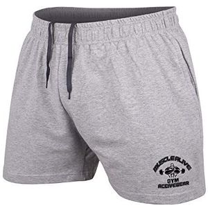 Heren Bodybuilding Sportschool Training Shorts Sport Fitness Badstof katoen Korte broeken Grijs Medium
