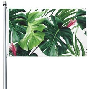 Vlag 3 x 5 ft banner dubbelzijdige tropische bladeren print tuin vlaggen gepersonaliseerde outdoor vlag grappige vlag voor land patio gazon buiten decoratie boerderij