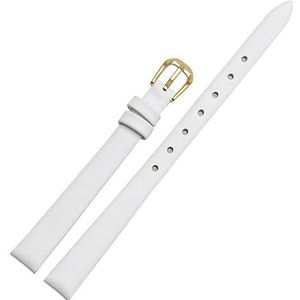 EDVENA Lederen Horloge Armband Vrouwen Mode Horlogeband Horloges Mini Band 6mm 8mm 10mm 12mm 14mm Klein Formaat Horlogebandje Rood (Color : White-gold A, Size : 8mm)