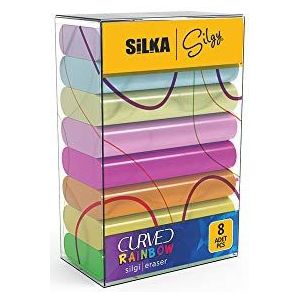 Silka Gebogen Rainbow Eraser, Pack van 8, Sg.51