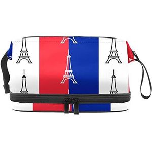 Dubbellaags Cosmetische Tas Piramide Draagbare Make-up Tas Reizen Organizer Pouch Voor Vrouwen Meisjes Toiletries Tassen, Meerkleurig, 27x15x14 cm/10.6x5.9x5.5 in, Make-up zakje